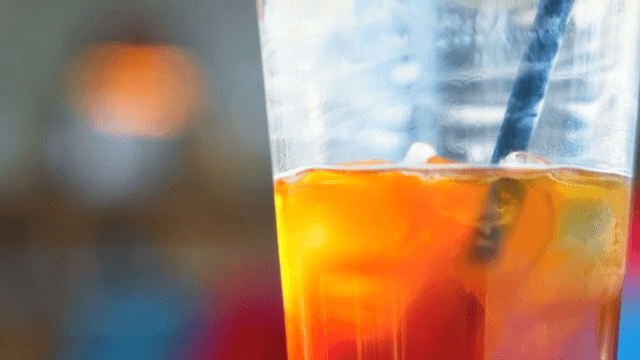 Glass of iced coffee on a table