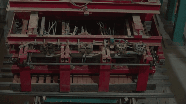 Brick manufacturing process in a factory