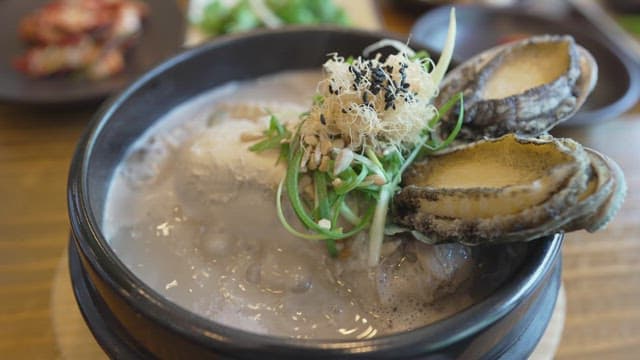 Bowl of abalone and chicken soup