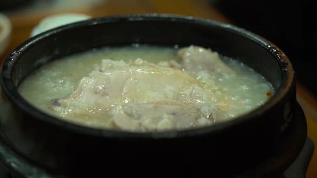 Chicken Porridge Served in a Stone Pot