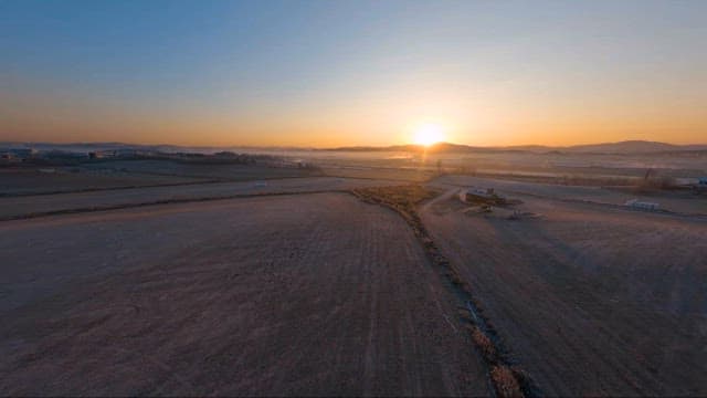 Sunset Over Quiet Countryside Roads