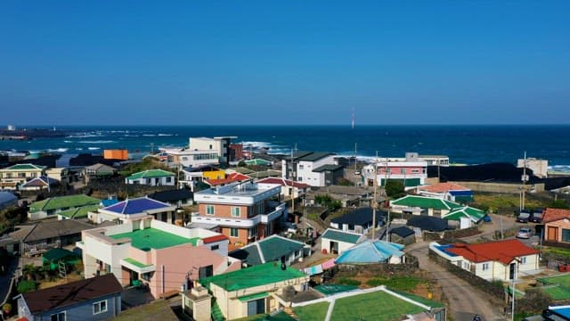 Quiet Seaside Village with Colorful Houses