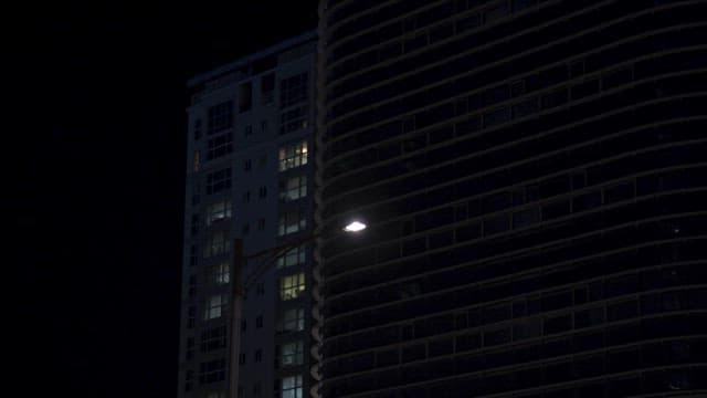 Building Illuminated at Night