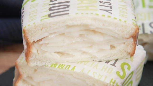 Plated Sandwich After Cut in Half