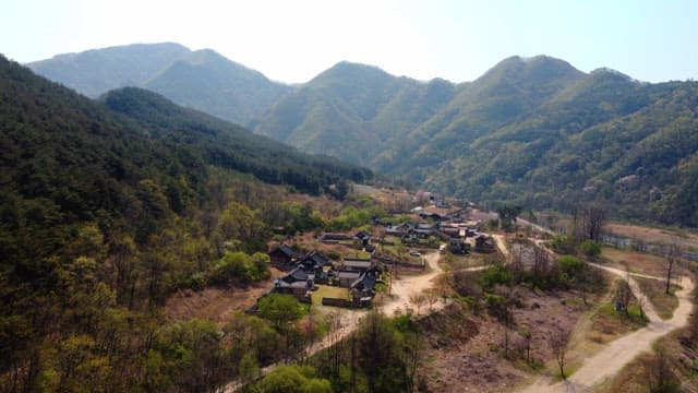 Traditional Korean village in a mountain