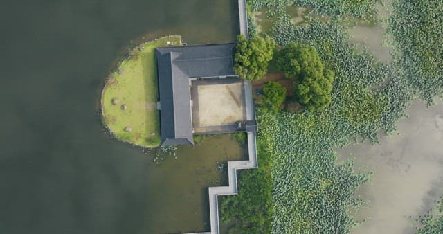 Traditional hanok on the pond