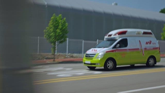 Ambulance Overturned while Driving on a City Road
