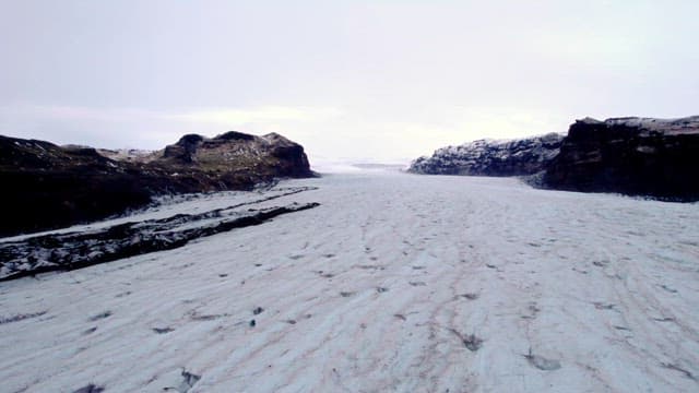 Vast glacier stretching across a mountain