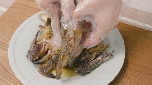 Crab Meat Stuffed inside a Soy Crab Shell