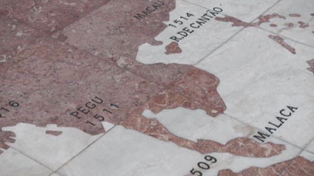Marbled Map of Macau on the Ground