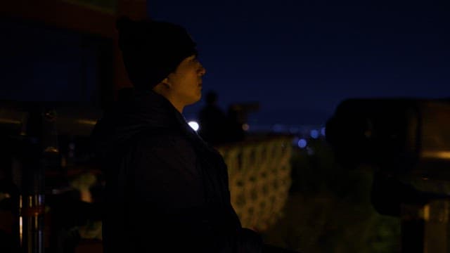 Contemplative evening overlooking the cityscape