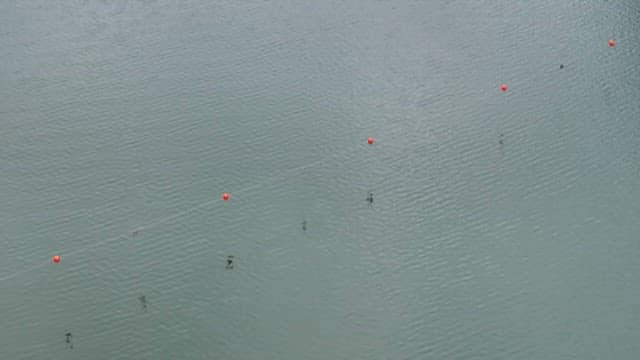 Serene Surface of a Lake with a Buoy