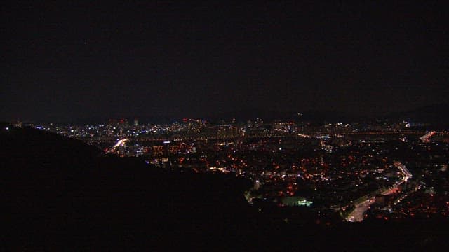 Panoramic Night View of a Bustling City
