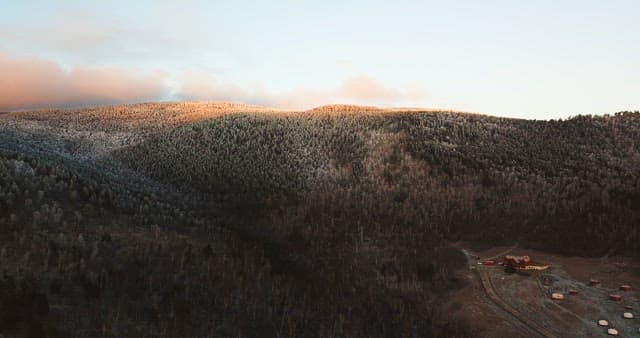 Serene mountain landscape at dawn