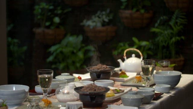 Neat Korean meal of bulgogi served on a table