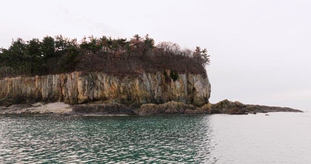 Serene Coastal Landscape with Cliff and Sea