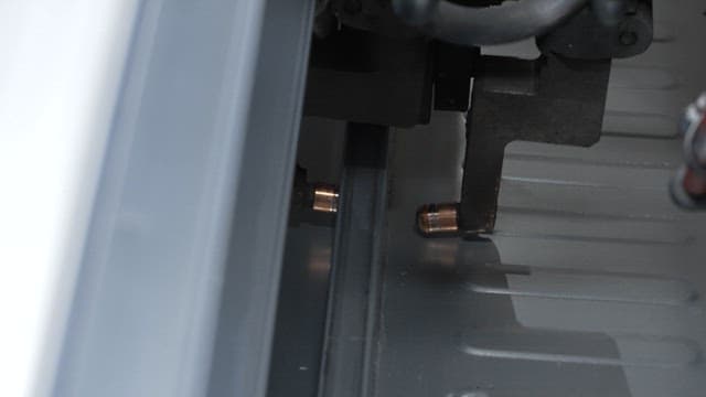 Close-up of a machine in operation