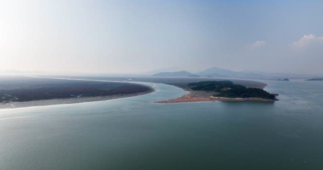 Serene coastal landscape with islands