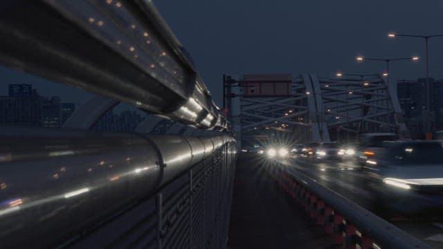 Night traffic on Yanghwa bridge