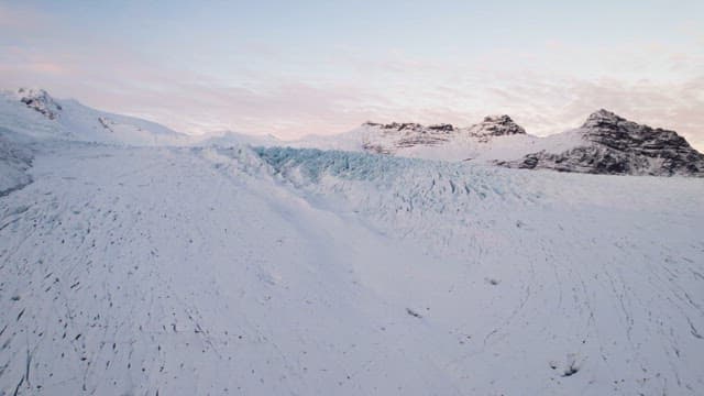 Vast glacier under a clear sky