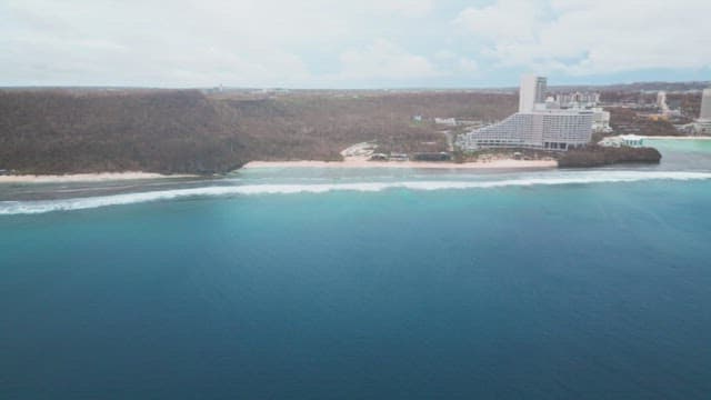 Coastal resort with clear blue sea