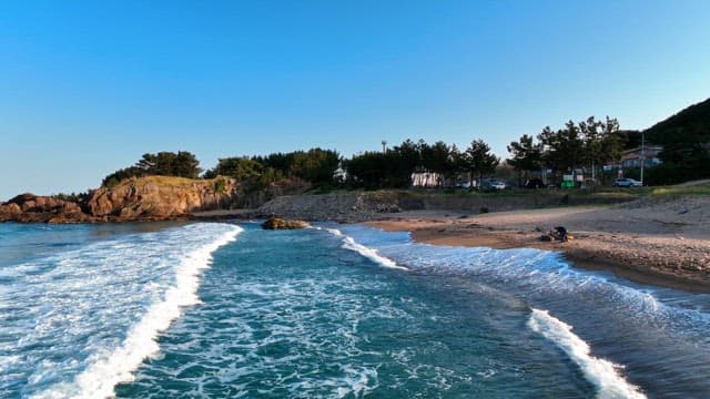 Serene beach with gentle waves