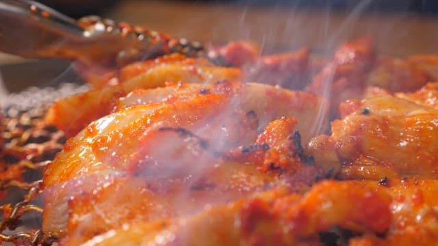Sizzling charcoal grilled chicken