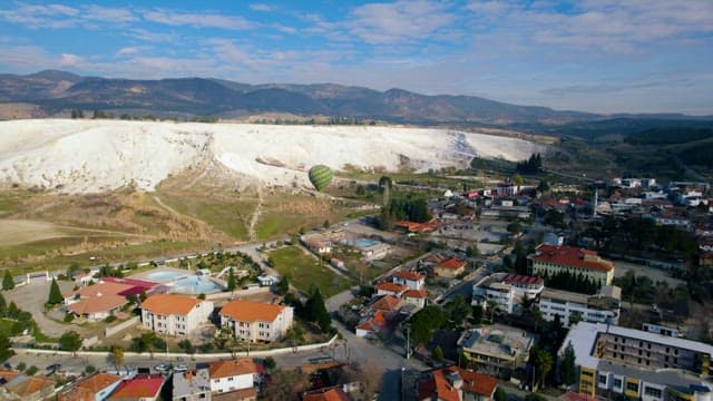 Village of Turkiye Overlooking the White Limestone Hills
