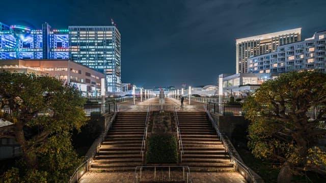 Night view of a modern cityscape