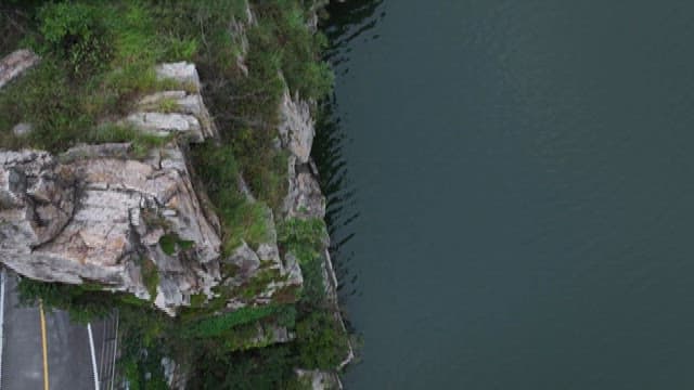 Serene Lake with a View of the Water Control Line