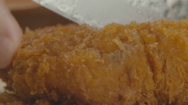 Juicy pork cutlet with crispy coating