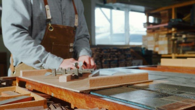 Artisan Woodworking in Sunlit Workshop