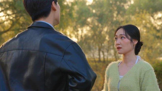 Couple arguing in the park