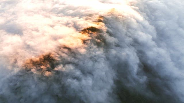 Clouds illuminated by the setting sun