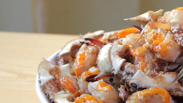 Stuffed Soy Sauce Marinated Crab with Meat with Rice