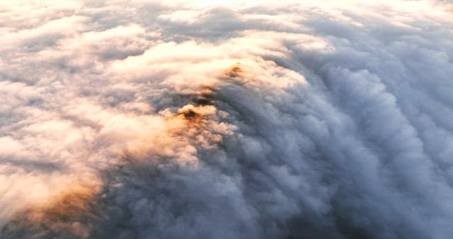 Clouds illuminated by sunlight