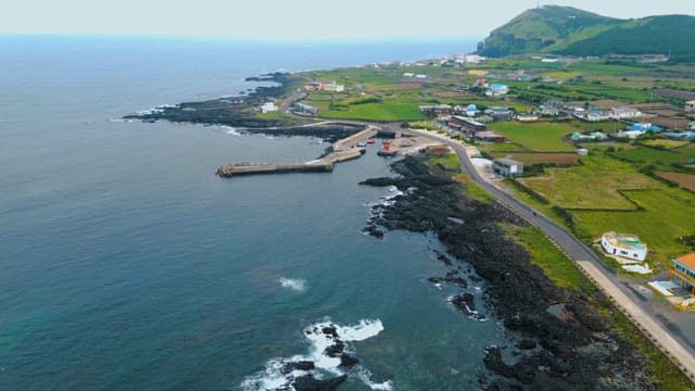 Udo, the island with green farmland and rocky shoreline