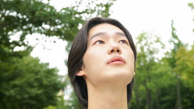 Man enjoying a peaceful moment outdoors