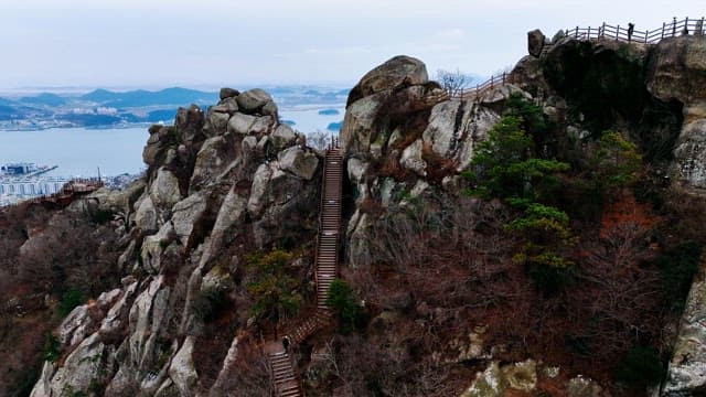 Mountain path with scenic ocean view