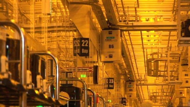 Illuminated Industrial Interior With Equipment