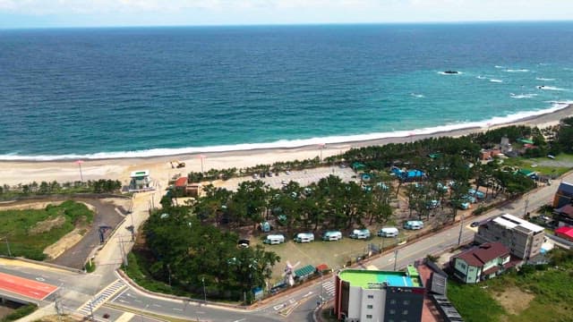 Coastal view with a beach and ocean