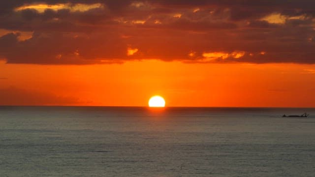 Sunset over the ocean with vibrant colors