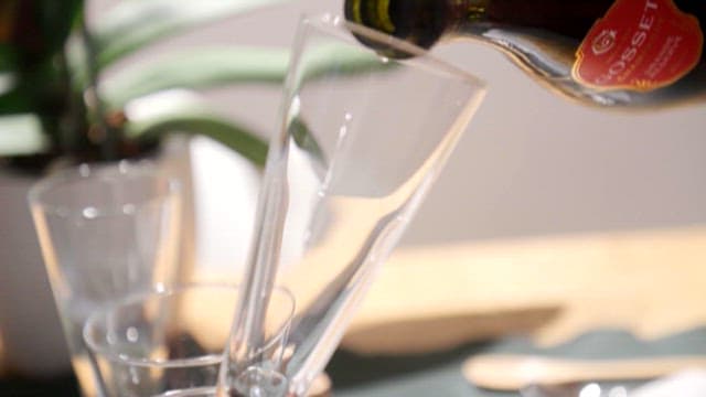 Pouring Sparkling Wine into a Glass