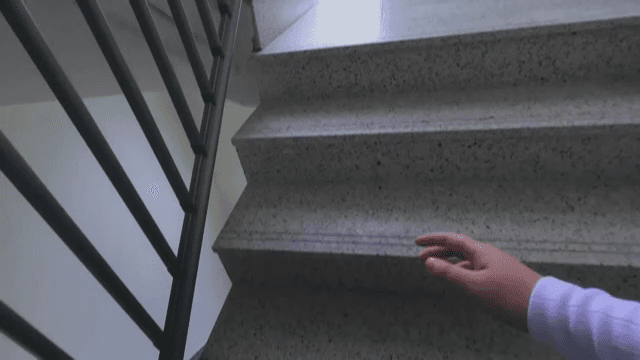 Point of View of a Person Running Up the Stairs
