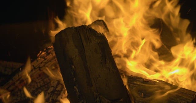 Bonfire Burning Brightly in the Dark Night