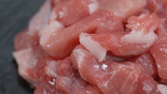 Detailed view of vivid crimson raw meat