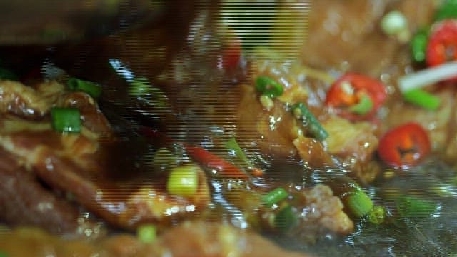 Cooking Meat on a Hot Grill Plate