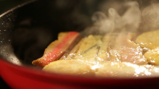 Sizzling Korean Pancakes in a Frying Pan