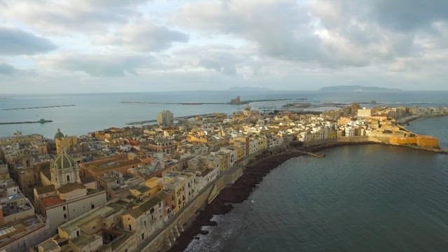 Panoramic view of the Sicily, Italy, bordering the sea