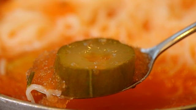 Cucumber in sour and refreshing cucumber noodles